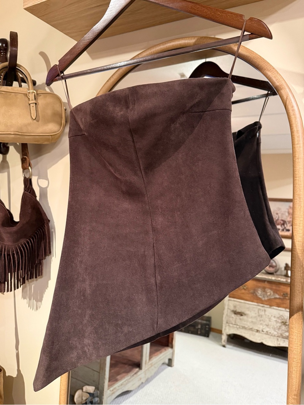 New Zara Faux Suede Top
